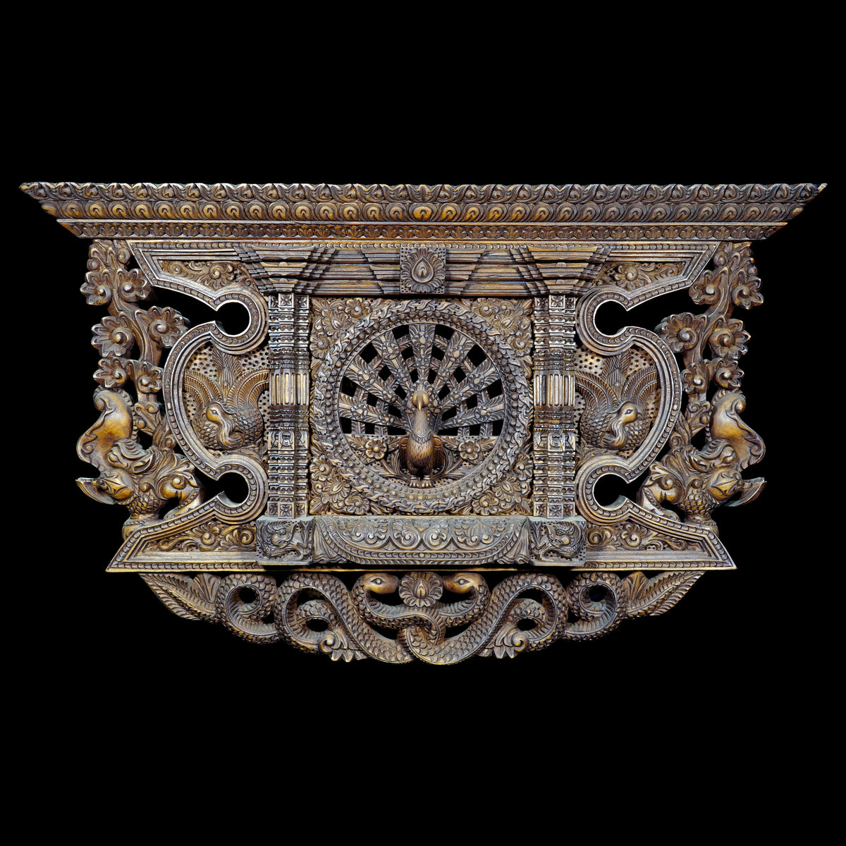 Pecock Window Grand Sacred Wooden Peacock Window (Mayur Jhyal)