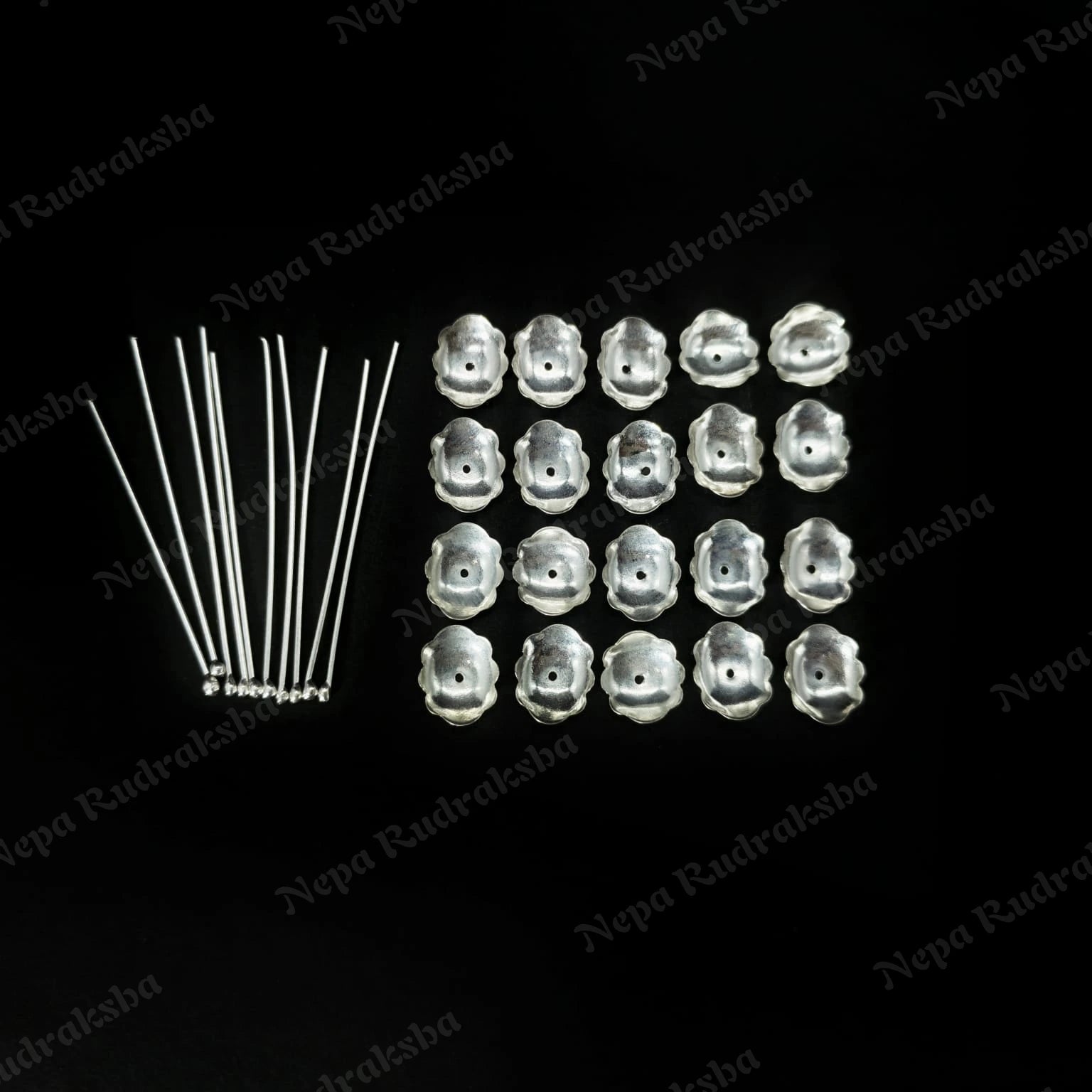 Silver Caps and Wire Set