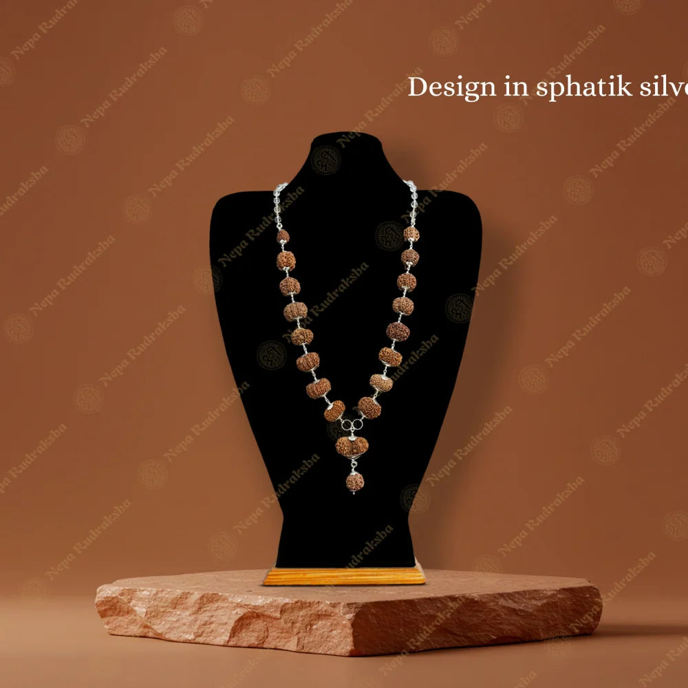 Regular / One Mukhi Round (Under-Developed) / Sphatik with Silver