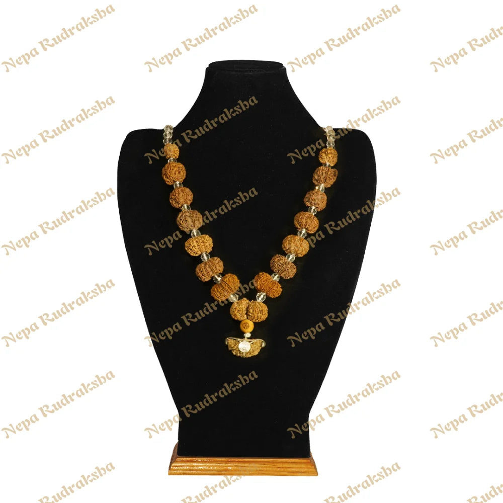 One Mukhi Moon Shape (India) / Medium ($2400) / Sphatik with Thread